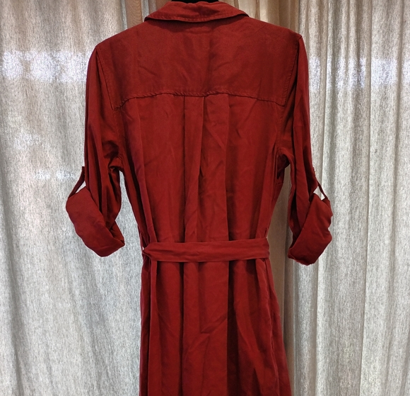 Forever New Denim Burgundy Shirtdress - Picture 2 of 6